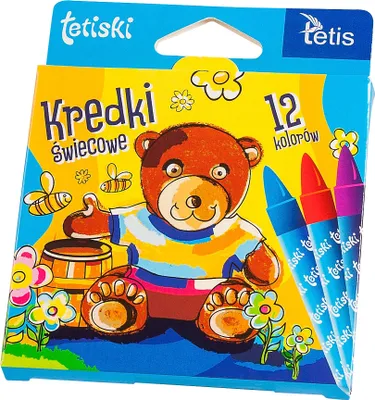 Zdjęcie produktu dla Kredki świecowe 12 kolorów Tetis 12 kompletów