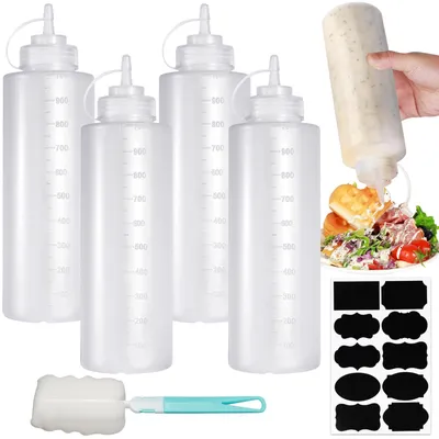 Imagen del producto de Juego de 4 botellas exprimibles de 1000 ml