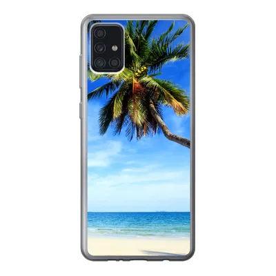 Produktbild von MuchoWow® Handyhülle Schutzhülle Hülle für Samsung Galaxy A52 5G Palmen - Strand - Meer Silikon Softcase Handy Hülle - Umschlag