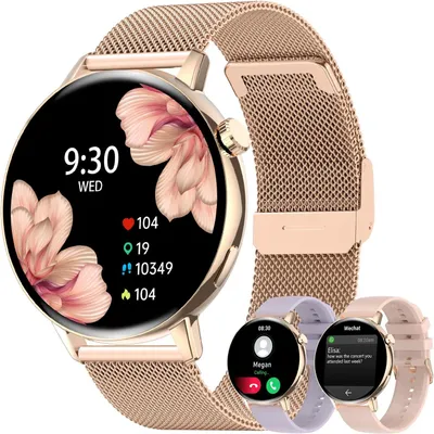 Produktbild von Betatree Smartwatch Damen mit Telefonfunktion Fitnessuhr 20 Sportmodi Schlaf Herzfrequenz Blutdruck Sprachassistent
