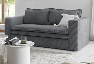Produktbild von Sofa "Pesaro" in grau Cord Couch 2-Sitzer 180 cm