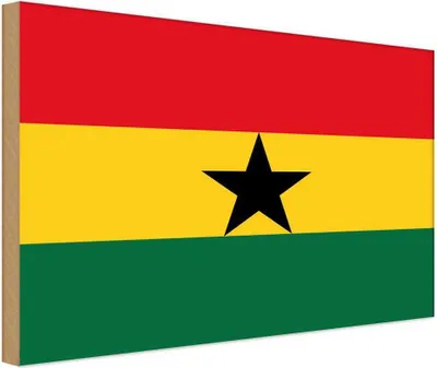 Produktbild von vianmo Holzschild 12x18 cm Ghanas Ghana Flagge Fahne Wappen