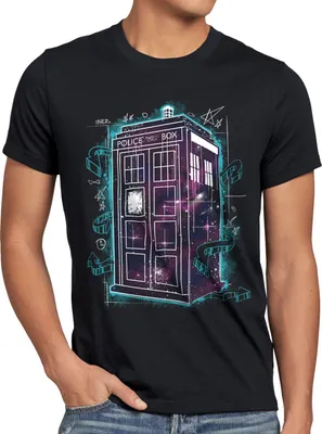 Produktbild von style3 Space Box T-Shirt Herren zeitreise serie polizei notrufzelle