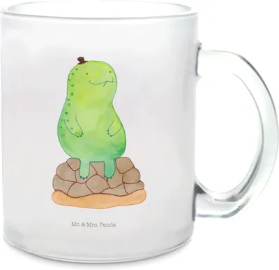Produktbild von Mr. & Mrs. Panda Tee Tasse Schildkröte Pause - Transparent - Geschenk, Henkeltasse, Trinkglas, Entspannen, sitzen, Teetasse, Achtsam, Panzer, Teeglas, Häferl, Achtsamkeit