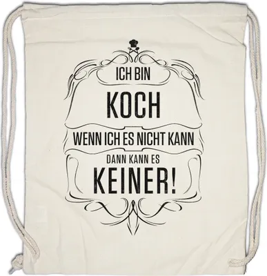 Produktbild von Urban Backwoods Ich Bin Koch, Turnbeutel, Farbe: Beige