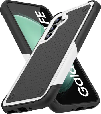 Produktbild von Für Samsung Galaxy S23 FE Hülle Militärqualität Stoßfest Hybrid 2 in 1 Hart PC Weich TPU Handyhülle Weiß Schwarz