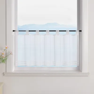 Voile-Vorhang mit Schlaufen, weiß, 45x120 cm, 1 Stück