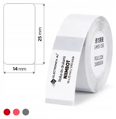 Imagen del producto de NIIMBOT A2G88588001 NIIMBOT Etikettenrolle für Etikettendrucker 008-7002123 transparent, 14,0 x 25,0 mm, 1 x 240 Etiketten