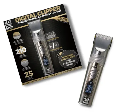 Image de JEAN LOUIS DAVID Digital Clipper Tondeuse numérique sans fil pour cheveux et barbe 25