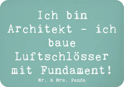 Produktbild von Mr. & Mrs. Panda magnet Spruch Architekt Luftschlösser - Meeresbrise - Geschenk, zettelhalter, Kühlschrankmagnet, rechteckmagnet, Architekturliebe, Berufsleben, Beruf