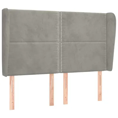Produktbild von vidaXL Kopfteil mit Ohren Hellgrau 147x23x118/128 cm Samt