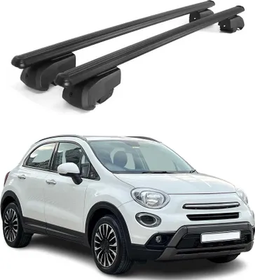 Zdjęcie produktu dla Bagażniki dachowe poprzeczne do Fiat 500X 2014-2023 Aluminium Czarny ABE
