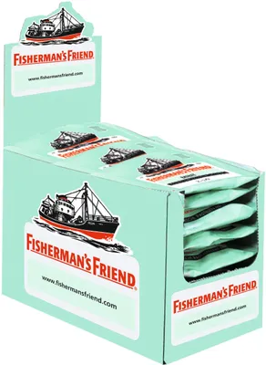 Obrázok produktu pre Kiosk Box - Fisherman's Friend - Mint - S cukrom - 24 x 25g (tyrkysová)
