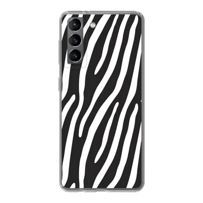 Produktbild von MuchoWow® Handyhülle Schutzhülle Hülle für Samsung Galaxy S21 Tiere - Zebradruck - Schwarz Silikon Softcase Handy Hülle - Softcase