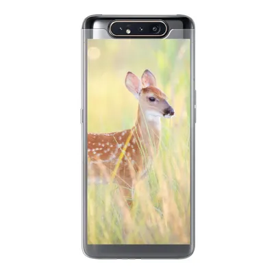 Produktbild von MuchoWow® Handyhülle Schutzhülle Hülle für Samsung Galaxy A80 Hirsche - Gras - Grün Silikon Softcase Handy Hülle - Schutzdeckel