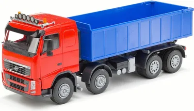 Zdjęcie produktu dla Emek 20755 Volvo FH hakowiec czerwony z kontenerem niskim czerwonym