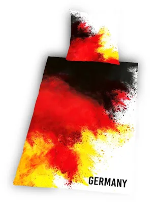 Produktbild von Deutschland Fußball WM 2026 Fan Bettwäsche Germany, 80x80 + 135x200cm, 100% Baumwolle Renforcé mit RV