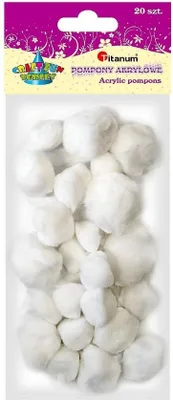 Produktbild von Weiße Acrylpompons 20 Stück Titanum