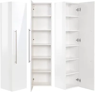 Zdjęcie produktu dla Szafka łazienkowa wisząca, biały połysk, wymiary: 35 cm (szerokość) / 150 cm (wysokość) / 30 cm (głębokość)