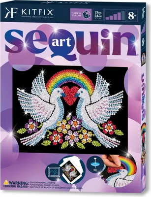 Produktbild von KITFIX DIY set Sequin Art Purple Doves of Hope