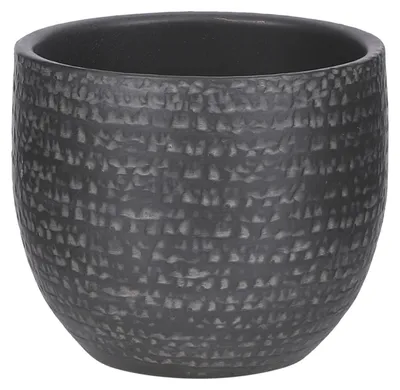 Produktbild von Mica Decorations Blumentopf - Terrakotta - schwarze Flocken - D14 x H12 cm