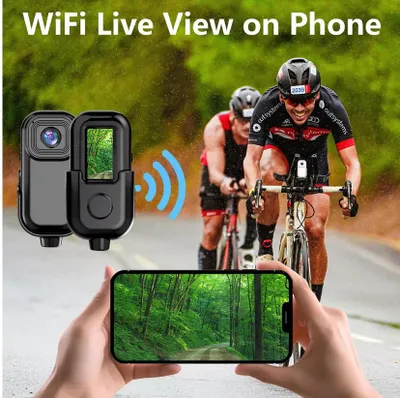 Produktbild von Tragbare am Körper zu befestigende WLAN-Weitwinkel-Mini-Sicherheitskameras für Videoaufnahmen im Freien, Sport und Action – DV-Action-Mini-Körperkame