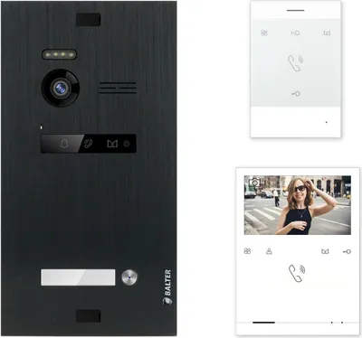 Produktbild von BALTER EVO Schwarz 2-Draht BUS Talk + 4.3" Quick Video Türsprechanlage Set für 1 Familienhaus