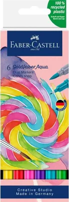 Obrázok produktu pre Faber-Castell 164528, 6 kusov, Rôzne farby, Štetinkové/jemné zakončenie, Rôzne farby, Kolo, atrament s vodným základom
