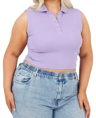 Produktbild von Brave Soul - Kurzes Top für Damen, Ärmellos GT33483 (44 DE) (Veilchen)