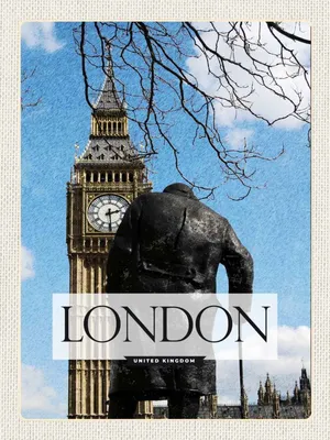 Produktbild von vianmo Holzschild 40x30 cm London UK Big Ben Bildmotiv Reisemotiv England