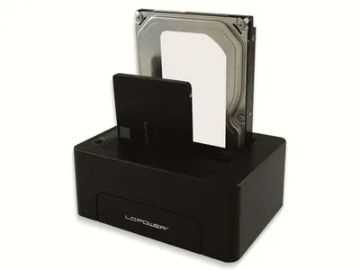 Obrázok produktu pre LC-Power LC-DOCK-C - Dokovacia stanica pre HDD s vypínačom Šachty: 2 - 2,5" / 3,5" zdieľané (6,4 cm/8,9 cm zdieľané)