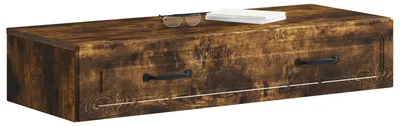 Image de vidaXL Table d'appoint murale en bois d'ingénierie chêne fumé