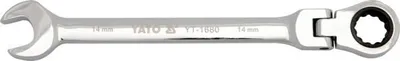 Obrázok produktu pre Klíč očkoplochý ráčnový 14 mm s kloubem YT-1680