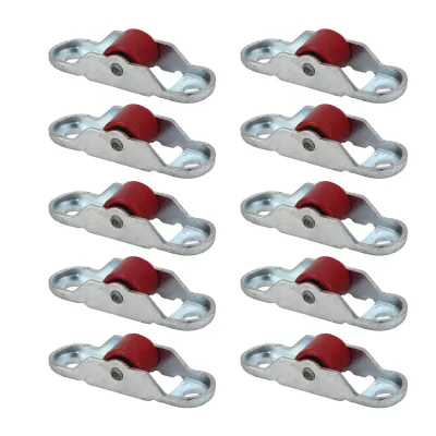 Image de Lot de 10 roulettes pour portes coulissantes et fenêtres, silencieuses, en plastique, à roue unique, avec embase, 12 mm
