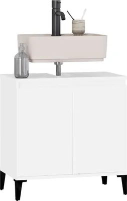 Produktbild von "2026 Promotion" Waschbeckenunterschrank - Badregal - Weiß 58x33x60 cm Holzwerkstoff - Badezimmer CC28754