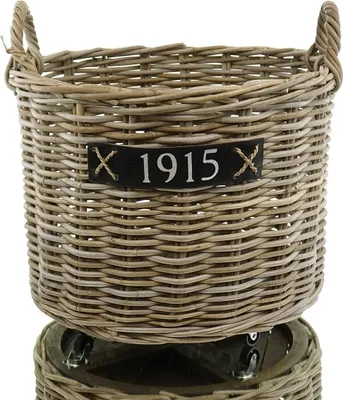 Produktbild von VAN DER LEEDEN Rattan Kaminholzkorb mit Rollen Ø 60 cm