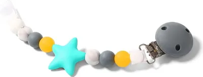 Produktbild von Babyschnuller Anhnger Silikon Grau / Babyono