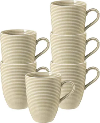 Produktbild von Seltmann Weiden Beat Color Glaze Kaffeebecher 350 ml 6er Set Sandbeige