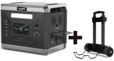 Immagine prodotto di Centralina portatile - Q2501 - Con carrello - 2160 Wh - 2400 W - Batteria LiFePO4 - Presa europea 220 V - Display