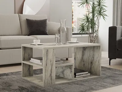 Immagine prodotto di Skye Decor, Eros - Freesia Marble, marmo freesia, tavolino da salotto, 80 x 40 x 50 cm, 100% pannelli truciolari rivestiti in melamina