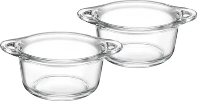 Produktbild von 2er Set Suppentasse Servierschalen Multifunktionsschale Dessertschale  50cl mit Griffen aus Glas Pentolino