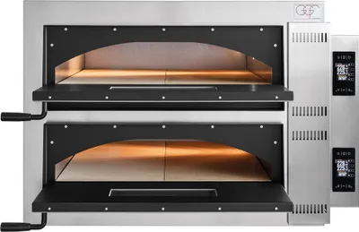 Produktbild von GGF Pizzaofen F-Line Digital, 2 Kammern für 4 Pizzen á Ø 360 mm, 1010x850x750 mm (BxTxH), 12 kW