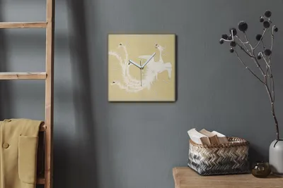 Produktbild von Coloray Hodiny Unikátní 30x30 cm  Tiché hodiny Pro obývací pokoj a kuchyň Nástěnné hodiny Plátno Bílé ručičky hodin - Zvířecí pták
