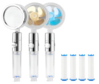 Obrázek produktu pro Sprchová hlavice, 2 kusy, s filtrem, 4 kusy, filtr do sprchy, otočná sprchová hlavice o 360°, nastavitelný filtr, sprchová hlavice do koupelny, úsporná sprchová hlavice