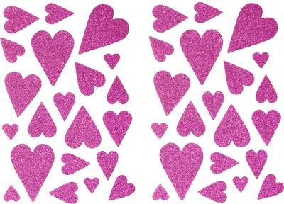 Produktbild von Oblique Unique 42 Herz Aufkleber Herzen Sticker Set mit Glitzer Scrapbooking Geburtstag Valentinstag - pink