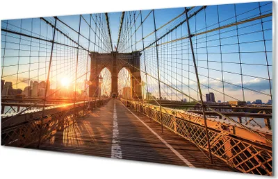 Produktbild von Glasbilder 100x50 Wandkunst Die meisten Wolkenkratzer Sonnenaufgang