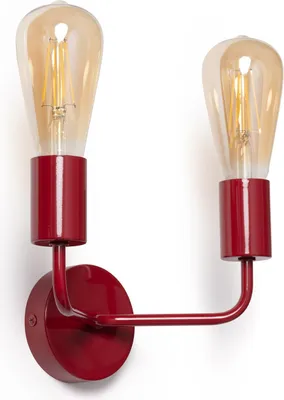 Produktbild von Jayso Wandleuchte mit 2 Spots, Rot, 15 cm Höhe, 22 cm Breite, 12.5 cm Länge
