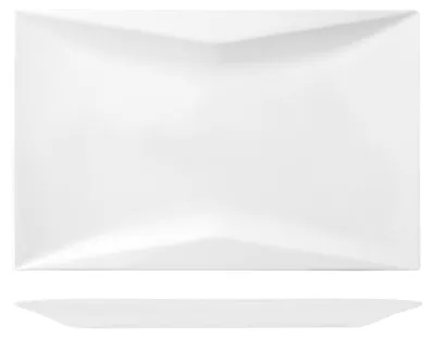 Produktbild von H&h Teller rechteckig aus Porzellan, 31,5x21 cm, weiß