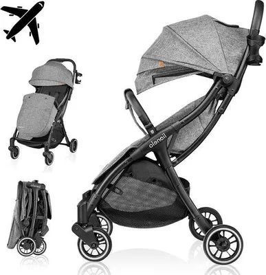 Imagen del producto de Cochecito Unyqoos® Julie One: Cochecito para bebés y niños de 0 a 22 kg (0-4 años), plegable, con respaldo ajustable, reposapiés, mosquitera y ruedas con suspensión