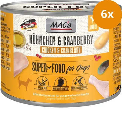 Immagine prodotto di MAC's Dog Hühnchen & Cranberry 200gx6